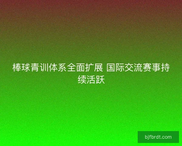 棒球青训体系全面扩展 国际交流赛事持续活跃