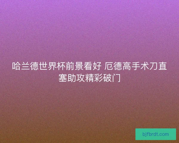 哈兰德世界杯前景看好 厄德高手术刀直塞助攻精彩破门